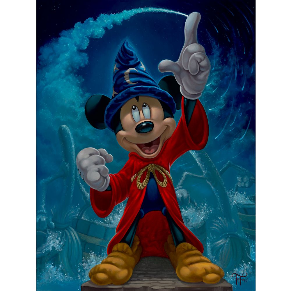 Sorcerer Mickey Mouse ''Mickey's Waves of Magic'' by Stephen Fishwick  Canvas Artwork – Limited Edition