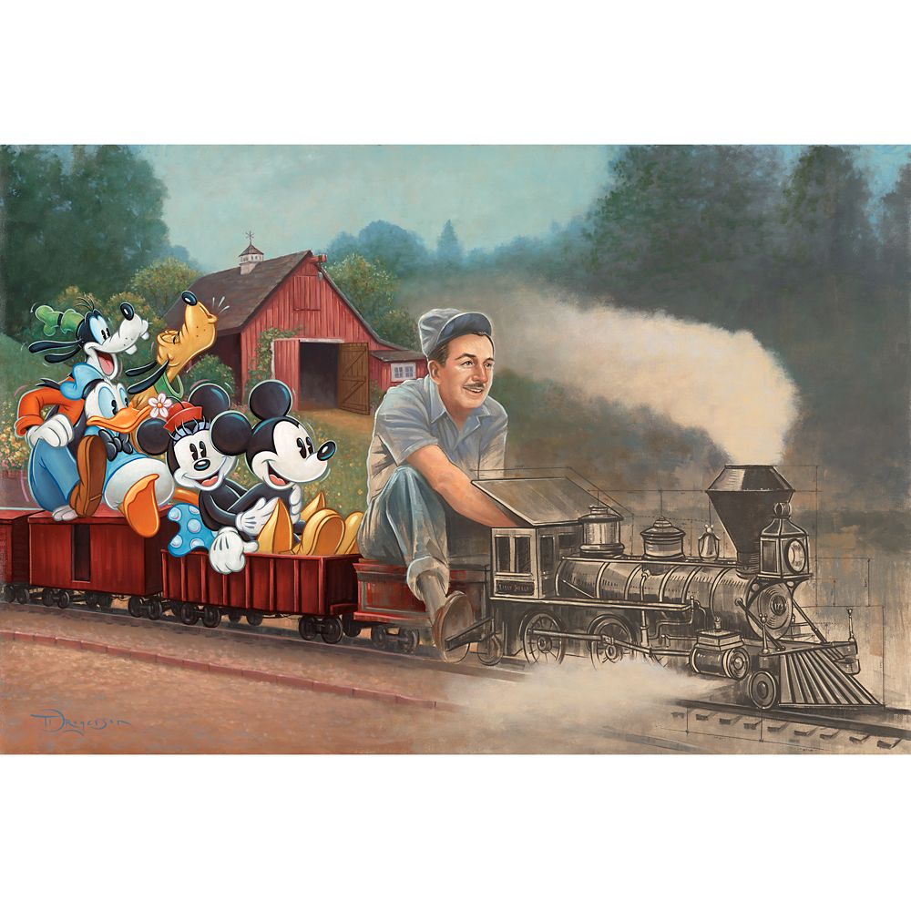Walt Disney, Mickey Mouse and Friends ”The Engine of Imagination” Canvas Artwork by Tim Rogerson – 20” x 30” – Limited Edition is now available online