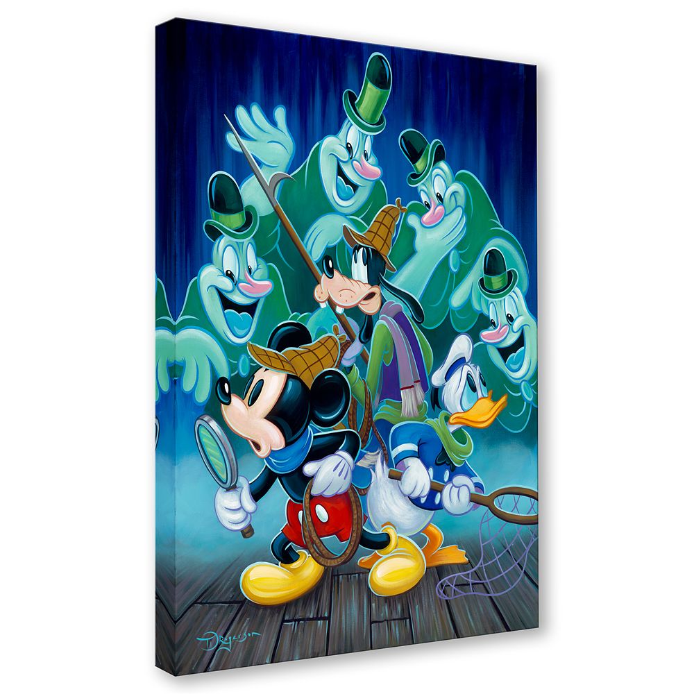 Mickey Mouse and Friends ''Ghost Chasers'' Canvas Artwork by Tim Rogerson – Lonesome Ghosts – 32'' x 24'' – Limited Edition