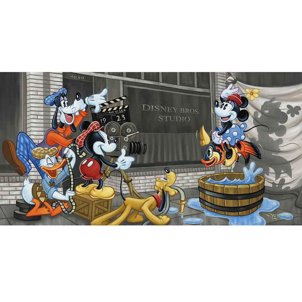 Mickey Mouse and Friends ”Making Movie Magic” Canvas Artwork by Tim Rogerson – 18” x 36” – Limited Edition now out
