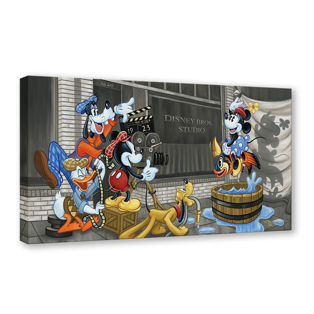 Mickey Mouse and Friends ''Making Movie Magic'' Canvas Artwork by Tim Rogerson – 18'' x 36'' – Limited Edition