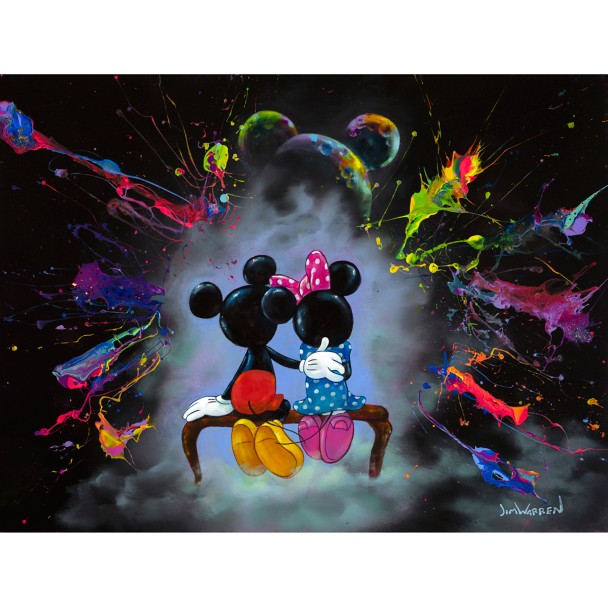Mickey and Minnie Mouse ''Mickey and Minnie Enjoy the View'' Canvas Artwork by Jim Warren – 24'' x 32'' – Limited Edition