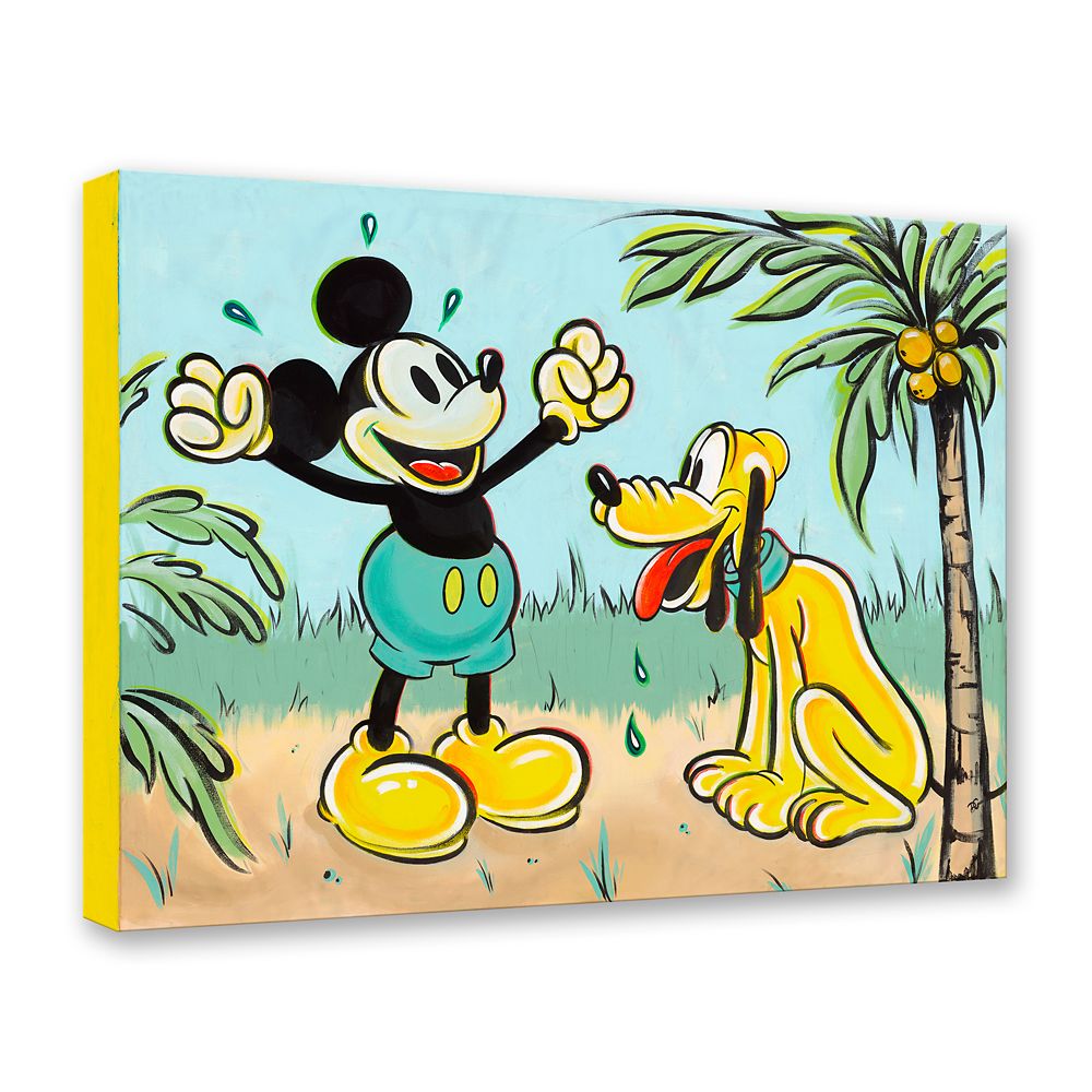 Mickey Mouse and Pluto ''Pals in Paradise'' Canvas Artwork by Dom Corona  – 24'' x 32'' – Limited Edition
