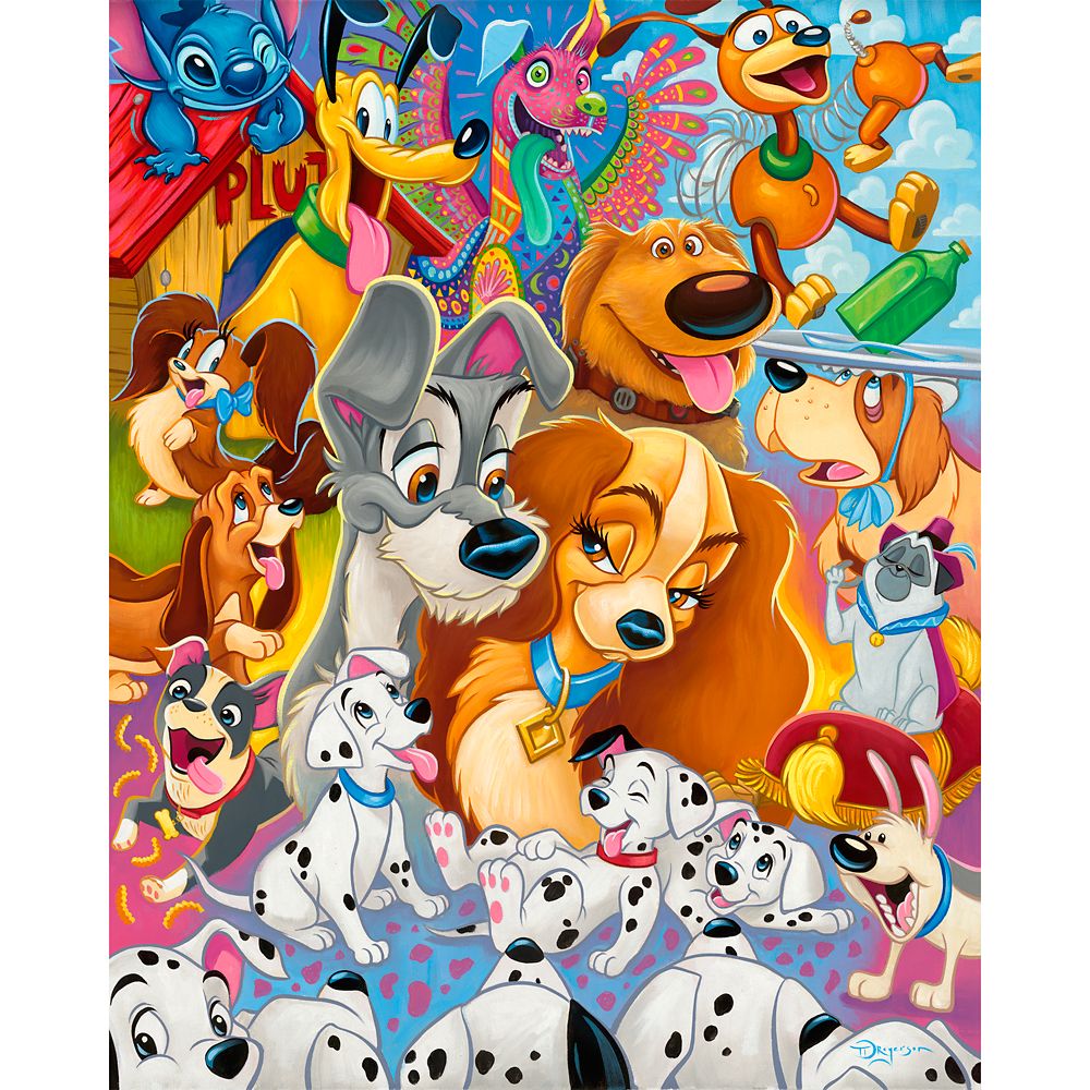 Disney Dogs ”So Many Disney Dogs” Canvas Artwork by Tim Rogerson – 30” x 24” – Limited Edition here now