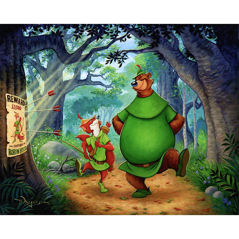 Robin Hood and Little John ”Stroll Through Sherwood Forest” Canvas Artwork by Tim Rogerson – Limited Edition – Buy Online Now