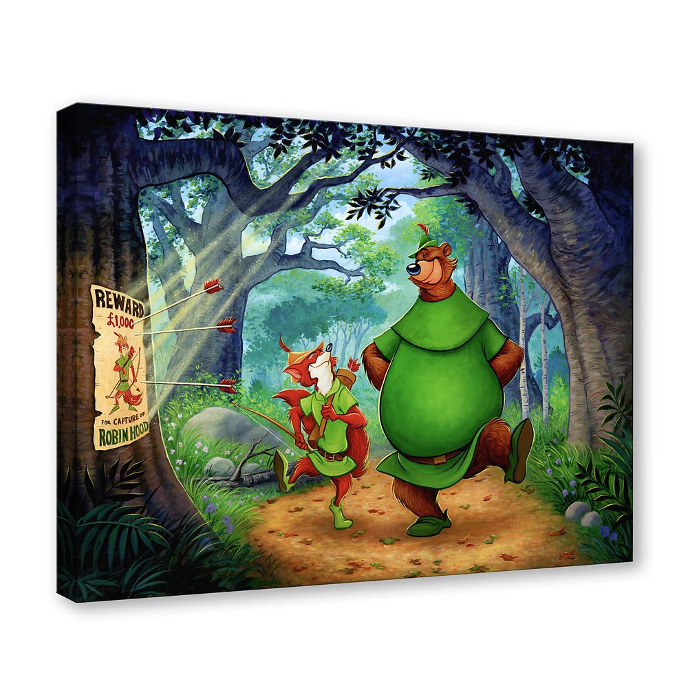 Robin Hood and Little John ''Stroll Through Sherwood Forest'' Canvas Artwork by Tim Rogerson – Limited Edition