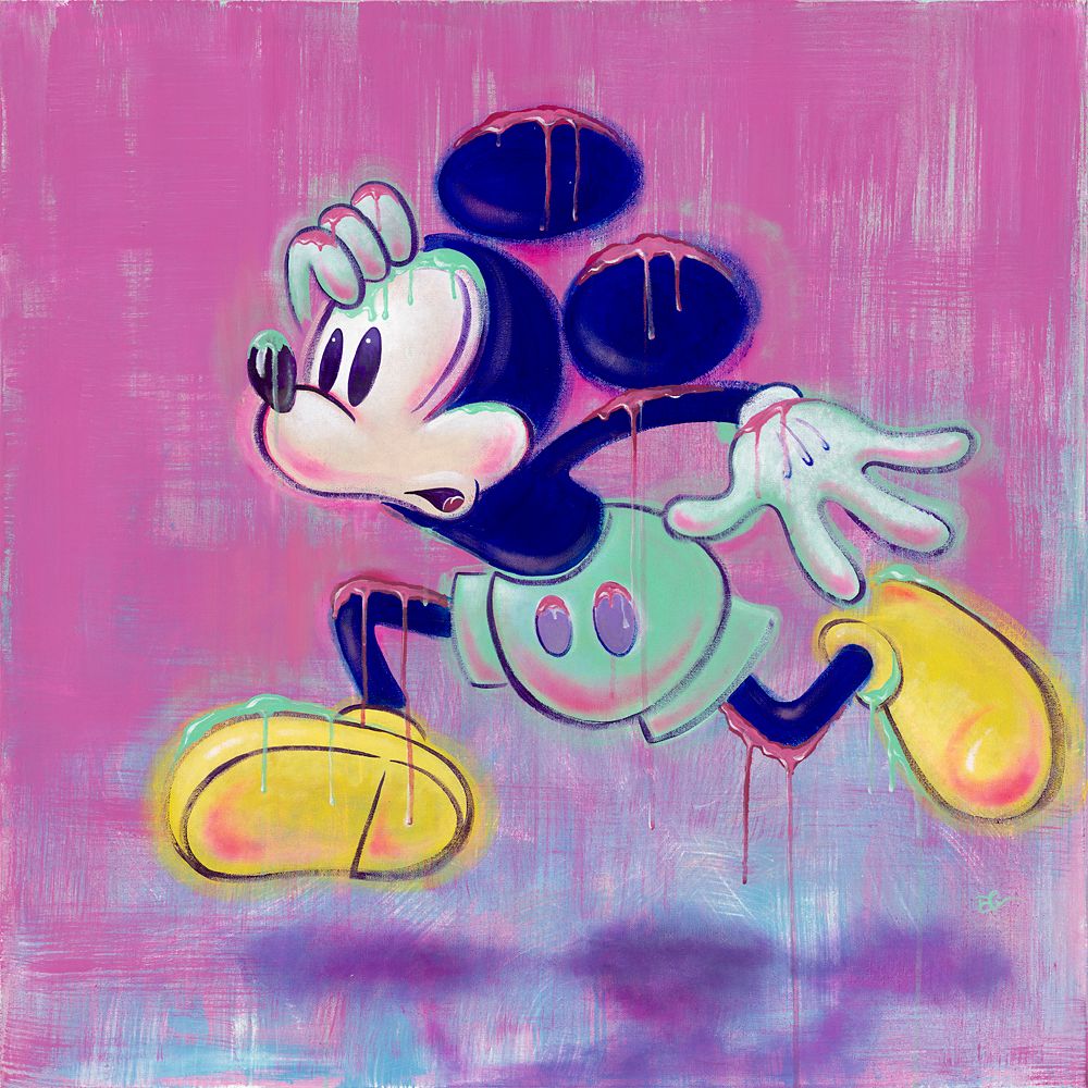 Mickey Mouse ''What's Burning?'' Canvas Artwork by Dom Corona – 30'' x 30'' – Limited Edition