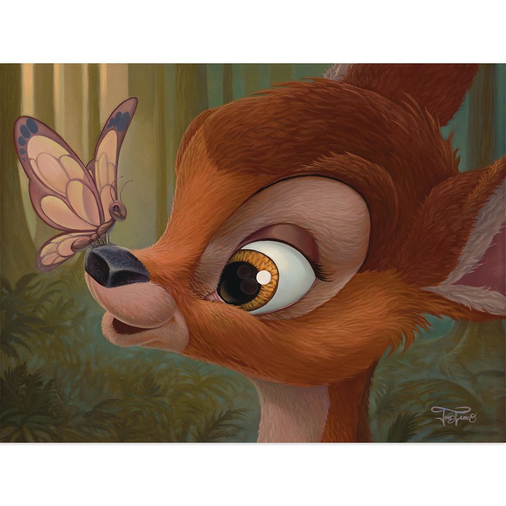 Bambi Nosey Butterfly Canvas Artwork by Jared Franco  Limited Edition Official shopDisney