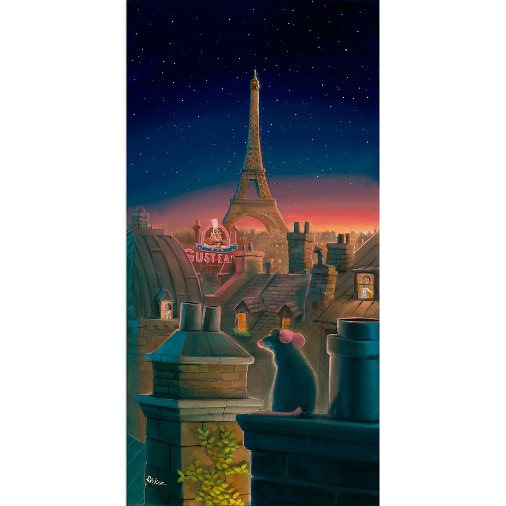 Ratatouille A Taste of Paris Canvas Artwork by Rob Kaz  20 x 10  Limited Edition Official shopDisney