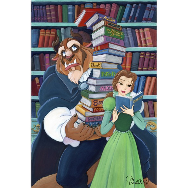 Beauty and the Beast ''Belle's Books'' Canvas Artwork by Michelle St.Laurent – Limited Edition