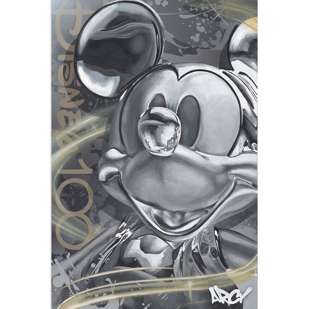 Mickey Mouse Celebrating 100 Years Canvas Artwork by ARCY  Disney100  18 x 12  Limited Edition