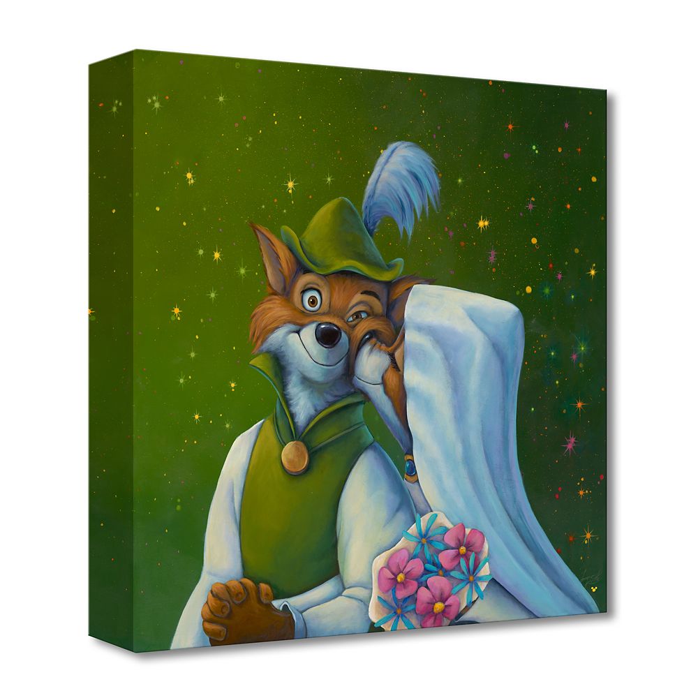 Robin Hood ''Oo-De-Lally Kiss'' Canvas Artwork by Denyse Klette – 14'' x 14'' – Limited Edition