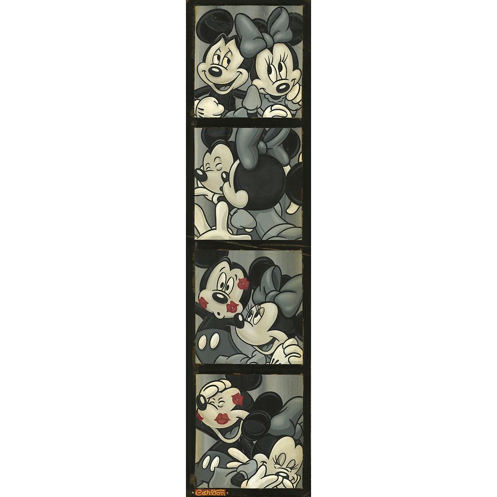 Mickey and Minnie Mouse ”Photo Booth Kiss” Canvas Artwork by Trevor Carlton – 28” x 7” – Limited Edition is now out