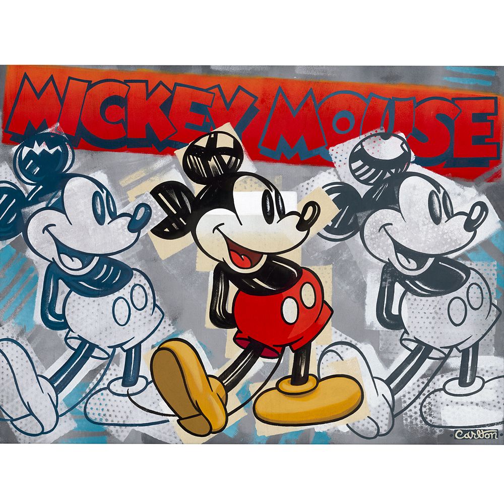 Mickey Mouse ''Red is the New Grey'' Canvas Artwork by Trevor Carlton – Limited Edition