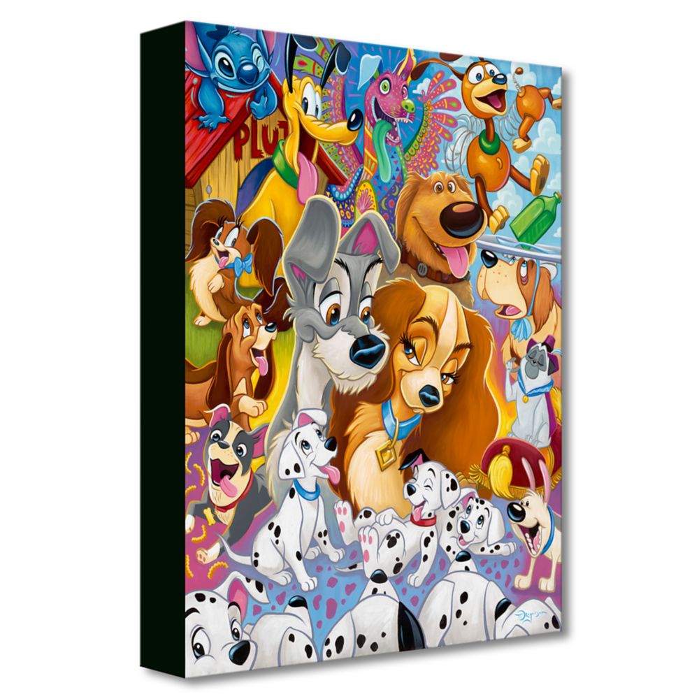 Disney Dogs ''So Many Disney Dogs'' Canvas Artwork by Tim Rogerson – 16'' x 12 1/2'' – Limited Edition
