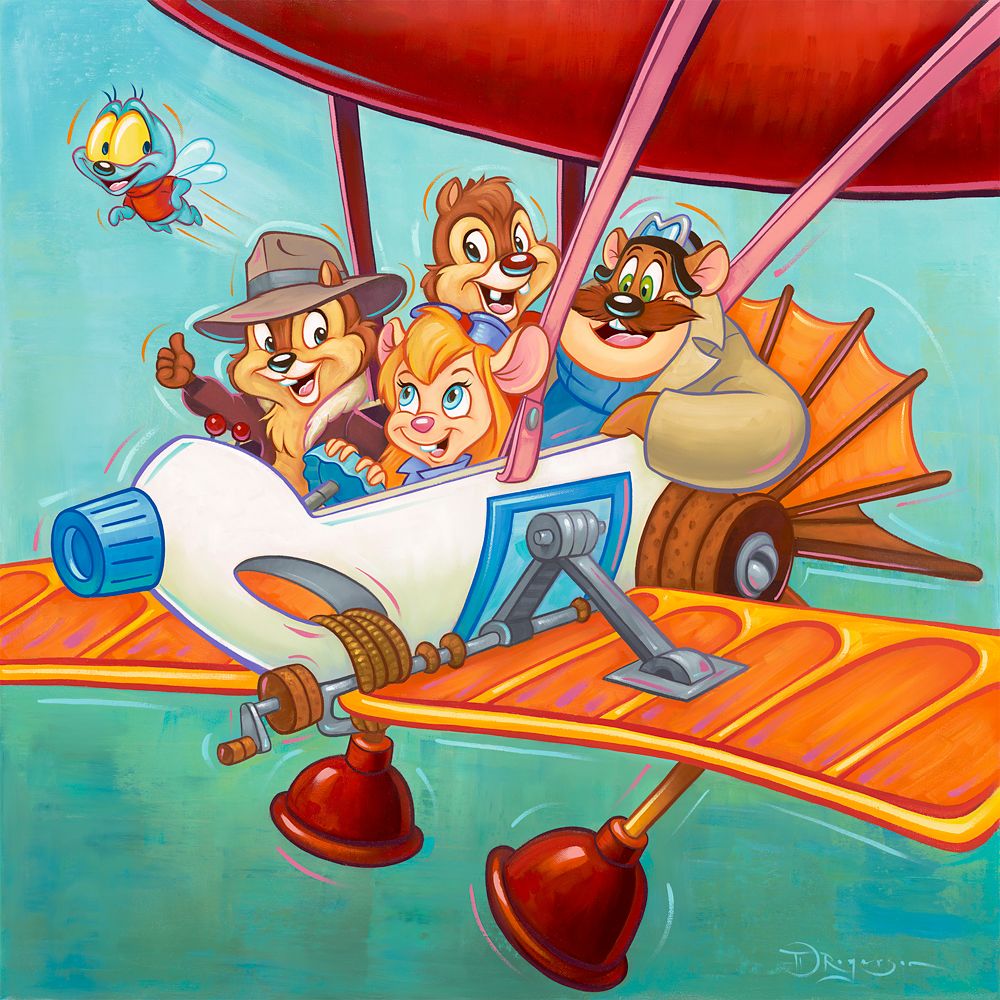 Chip n Dale Rescue Rangers The Ranger Plane Canvas Artwork by Tim Rogerson  Limited Edition Official shopDisney