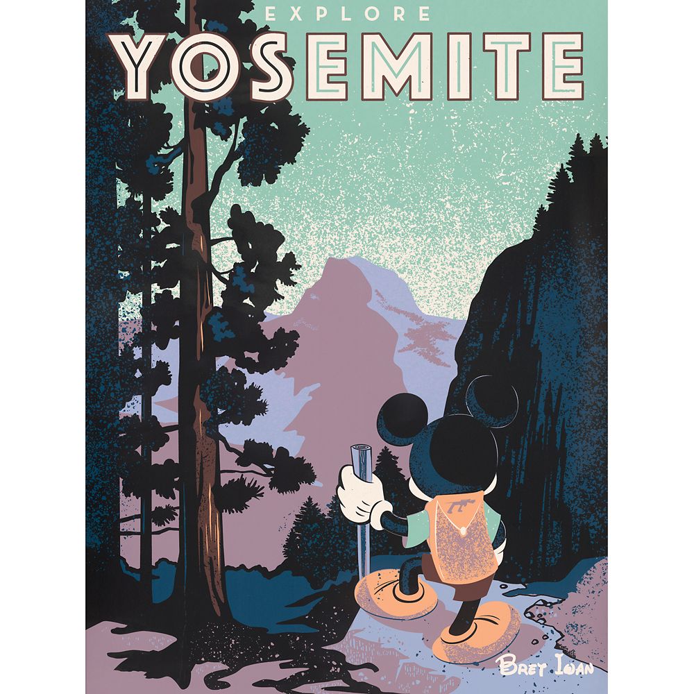 Mickey Mouse Yosemite Canvas Artwork by Bret Iwan  Limited Edition Official shopDisney