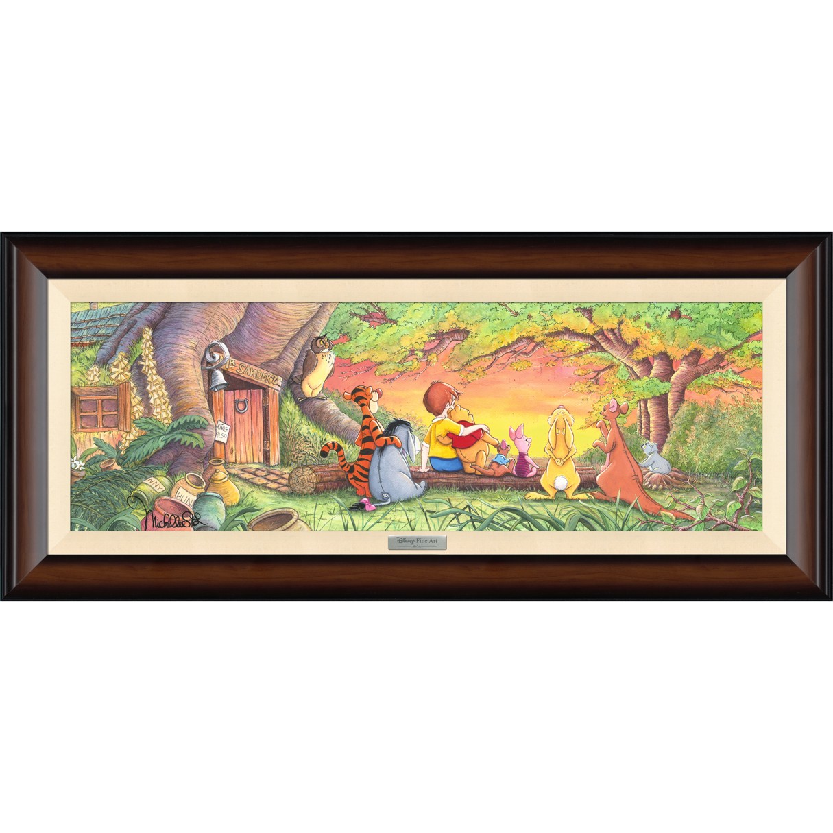 Winnie the Pooh and Pals ''Sunset in the Woods'' Framed Canvas Artwork by Michelle St.Laurent – Limited Edition