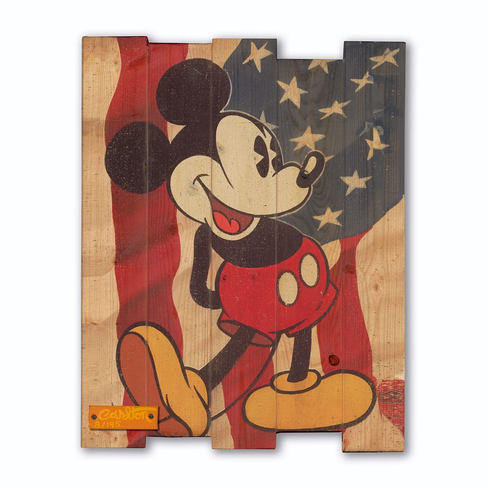 Mickey Mouse ”Red, White and Blue” Artwork on Wood by Trevor Carlton – Limited Edition is here now