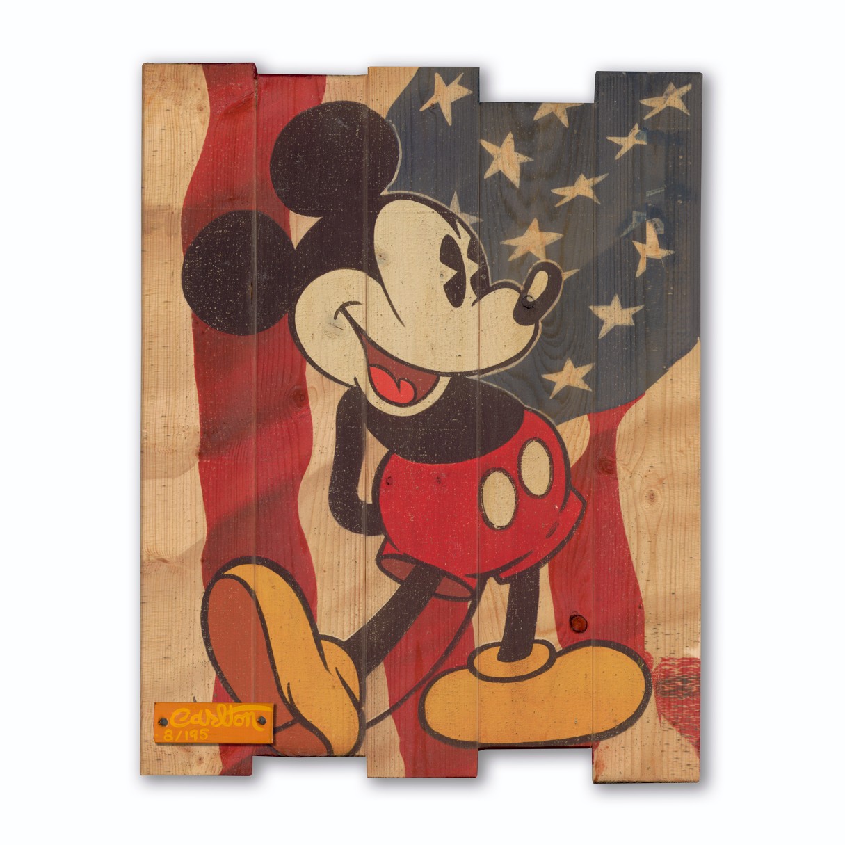 Mickey Mouse ''Red, White and Blue'' Artwork on Wood by Trevor Carlton – Limited Edition