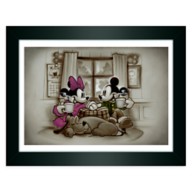 Mickey and Minnie Mouse ''Home Is Where Life Makes Up Its Mind'' Special Limited Edition Giclée on Canvas by Noah