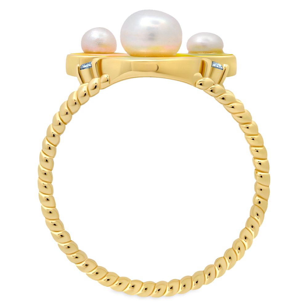 Mickey Mouse Icon Shell Pearl Ring by CRISLU – Gold