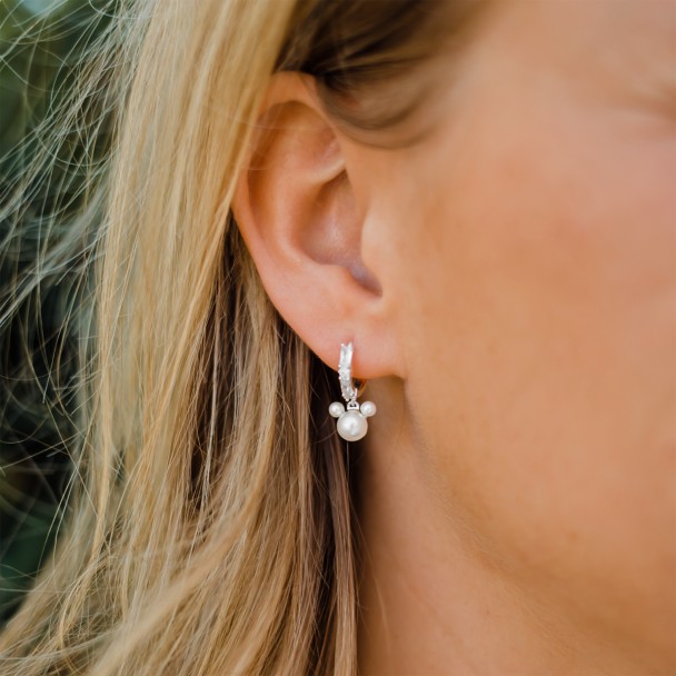 Mickey Mouse Icon Pearl Earrings by Rebecca Hook