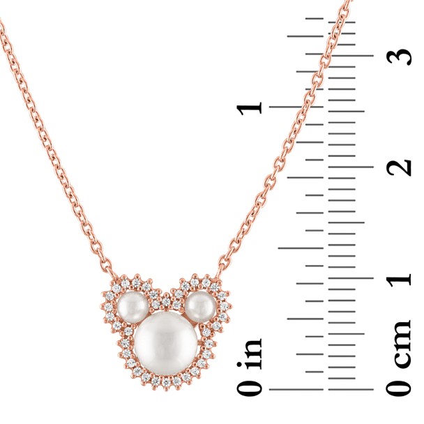 Mickey Mouse Icon Pearl Necklace by Rebecca Hook – Rose Gold