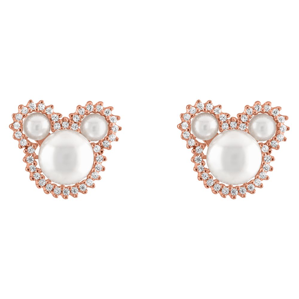 Mickey Mouse Icon Pearl Earrings by Rebecca Hook – Rose Gold is here now