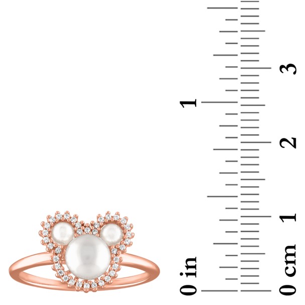 Mickey Mouse Icon Pearl Ring by Rebecca Hook – Rose Gold