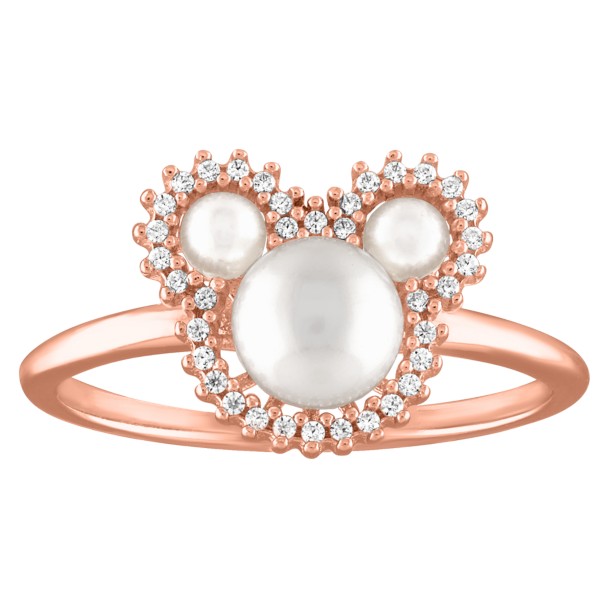 Mickey Mouse Icon Pearl Ring by Rebecca Hook – Rose Gold