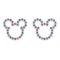 Mickey Mouse Icon Multi-Colored Gems Earrings by Rebecca Hook