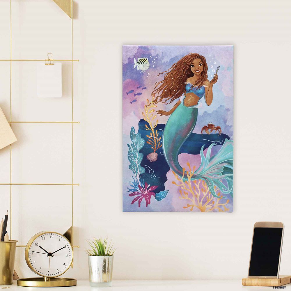 The Little Mermaid Underwater Watercolor Canvas Wall Décor – Live Action Film