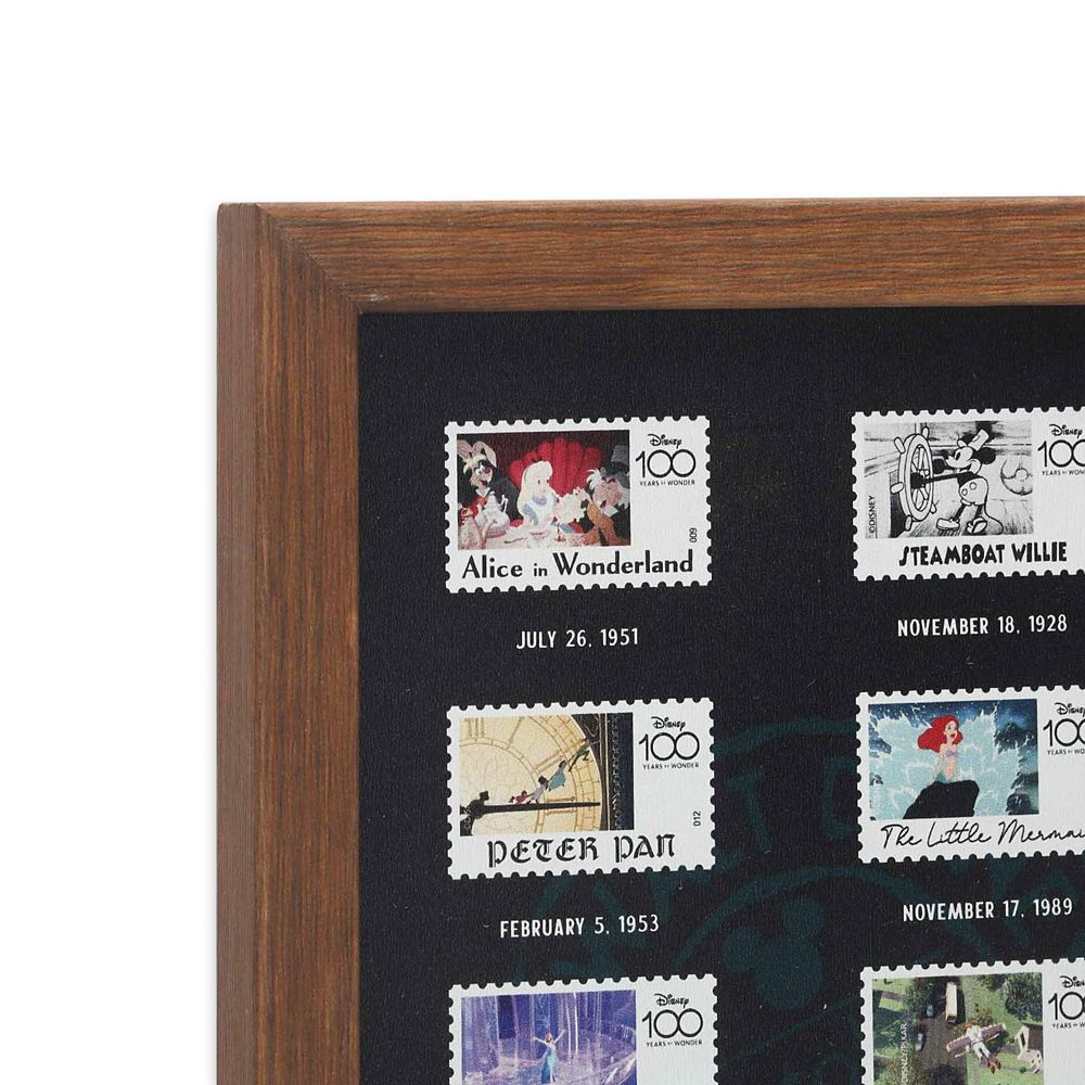 Disney Movie Stamps 100-Year Anniversary Framed Wood Wall Décor – Disney100