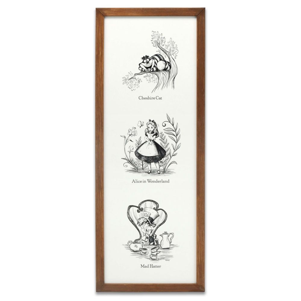 Alice in Wonderland Storybook Framed Wood Wall Décor