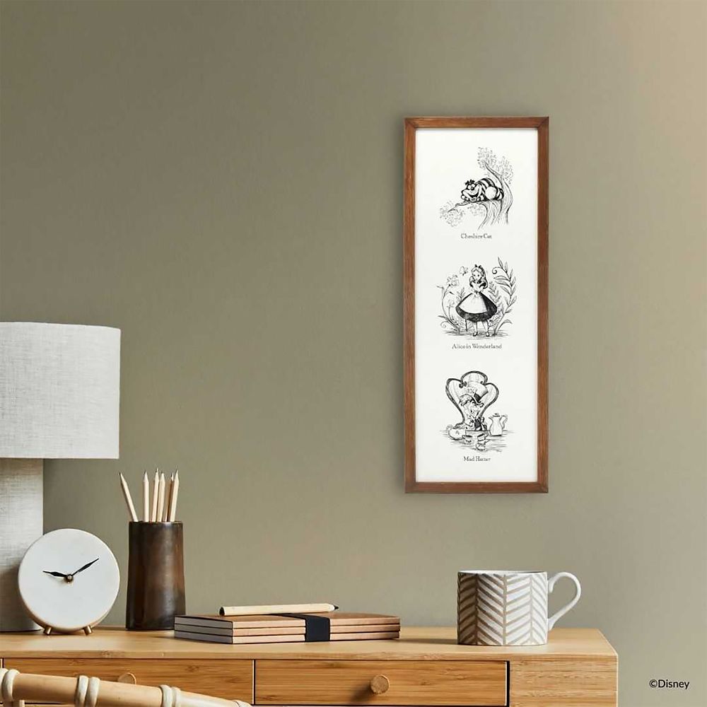 Alice in Wonderland Storybook Framed Wood Wall Décor