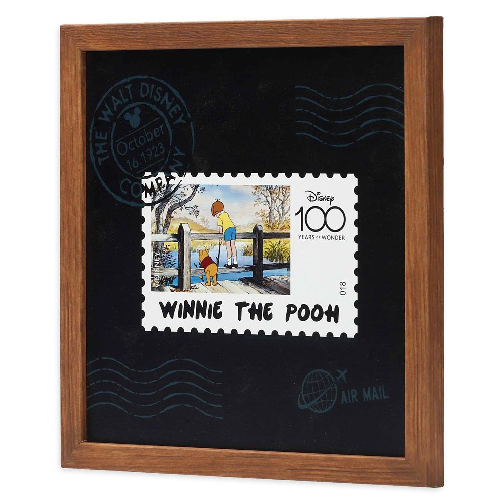 Winnie the Pooh 100-Year Anniversary Stamp Framed Wood Wall Décor – Disney100