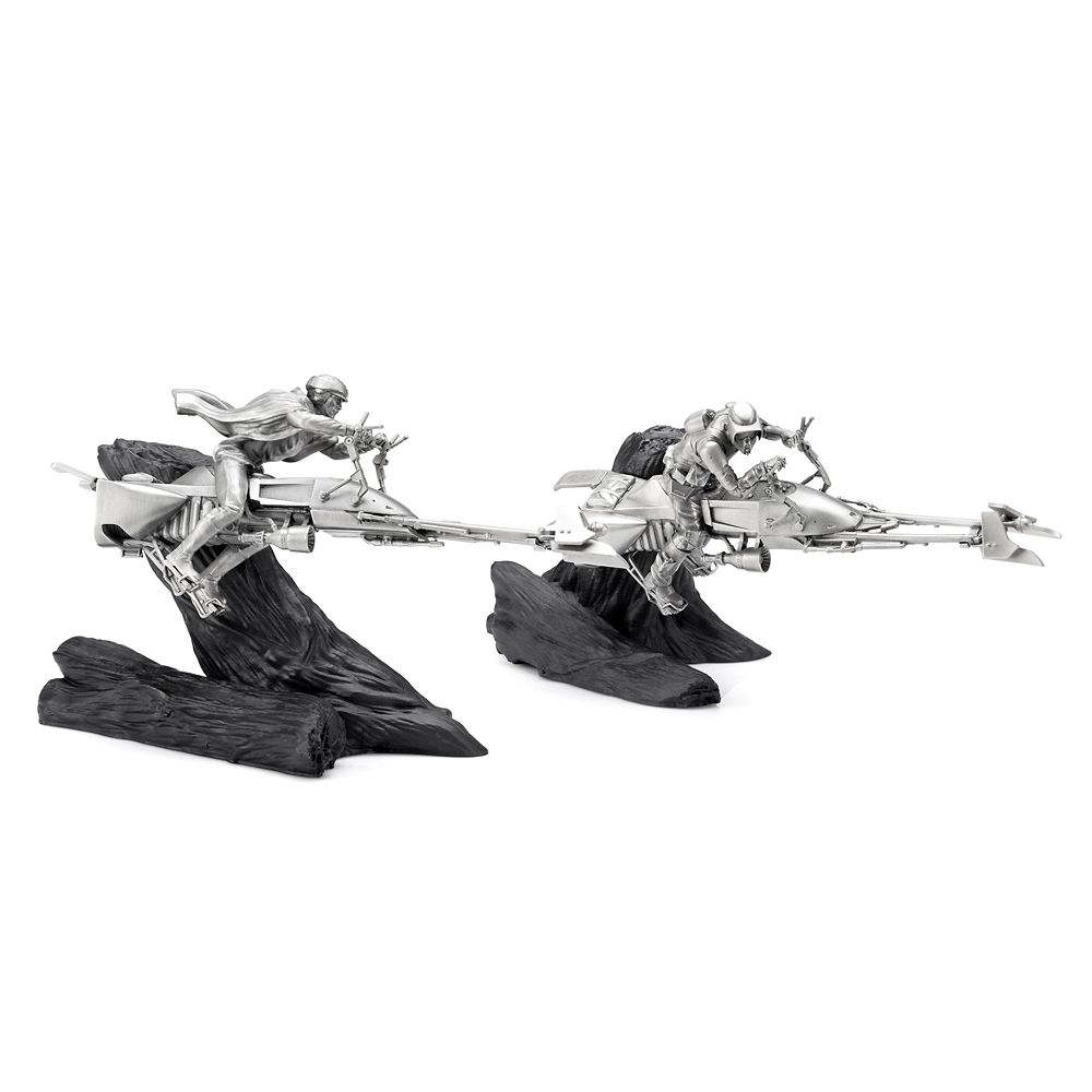 Luke Skywalker and Scout Trooper Speeder Bike Figurine Set by Royal Selangor  Star Wars  Limited Edition Official shopDisney