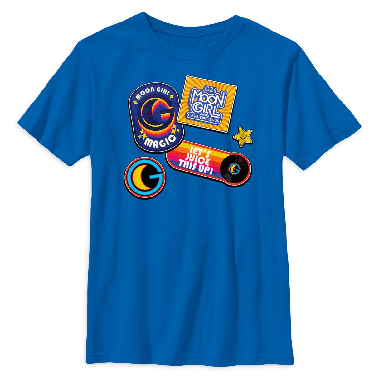 Moon Girl and Devil Dinosaur Retro Badges T-Shirt for Kids