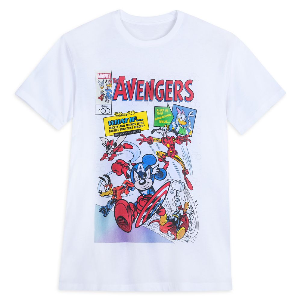 Mickey Mouse and Friends  Avengers Comic T-Shirt for Adults  Disney100