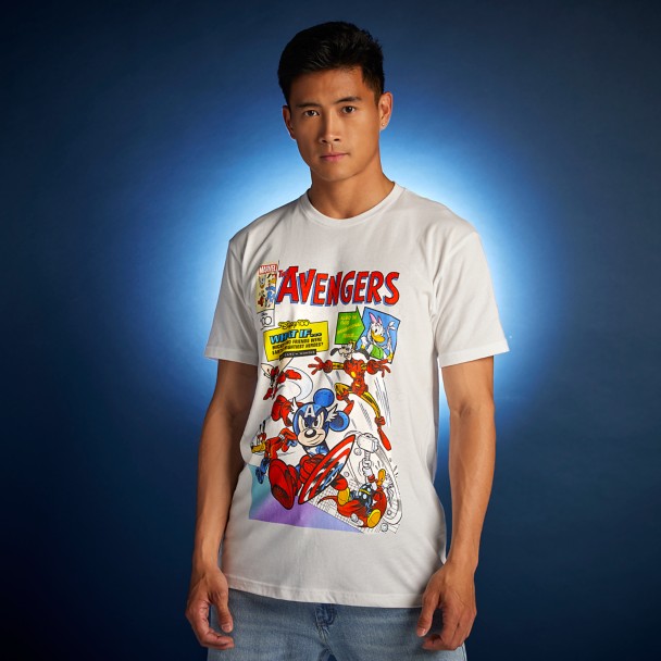 Mickey Mouse and Friends – Avengers Comic T-Shirt for Adults – Disney100