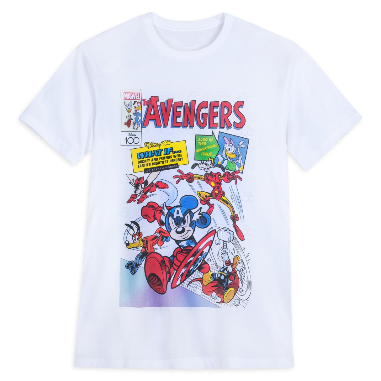 Mickey Mouse and Friends – Avengers Comic T-Shirt for Adults – Disney100