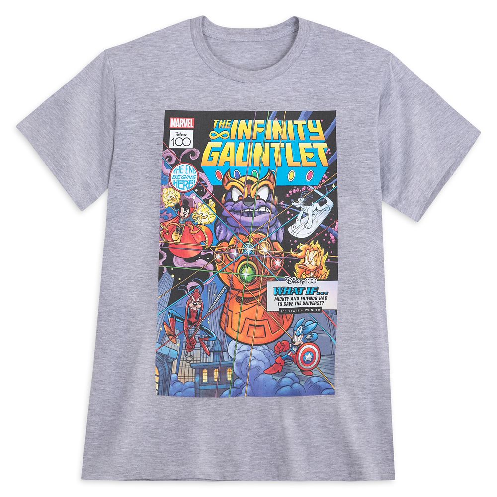 Mickey Mouse and Friends – The Infinity Gauntlet Comic T-Shirt for Adults – Disney100 here now