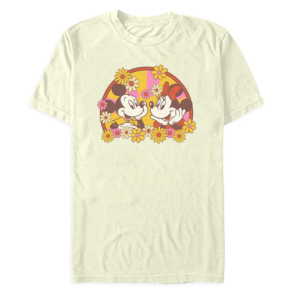 Mickey and Minnie Mouse Floral T-Shirt for Adults