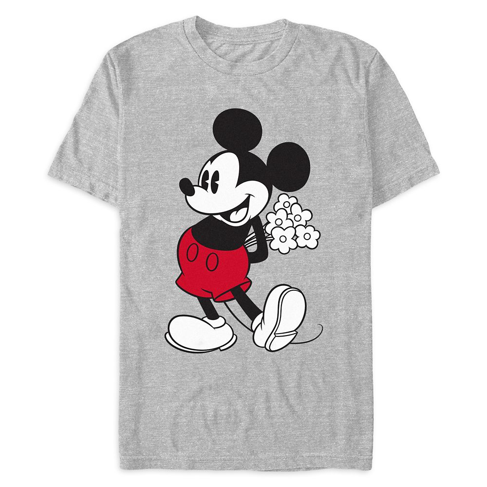 Mickey Mouse with Flowers T-Shirt for Adults Official shopDisney