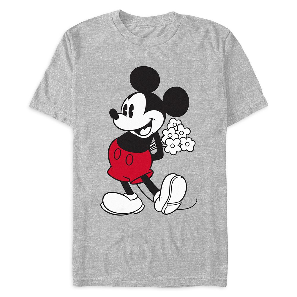 Mickey Mouse with Flowers T-Shirt for Adults is now available