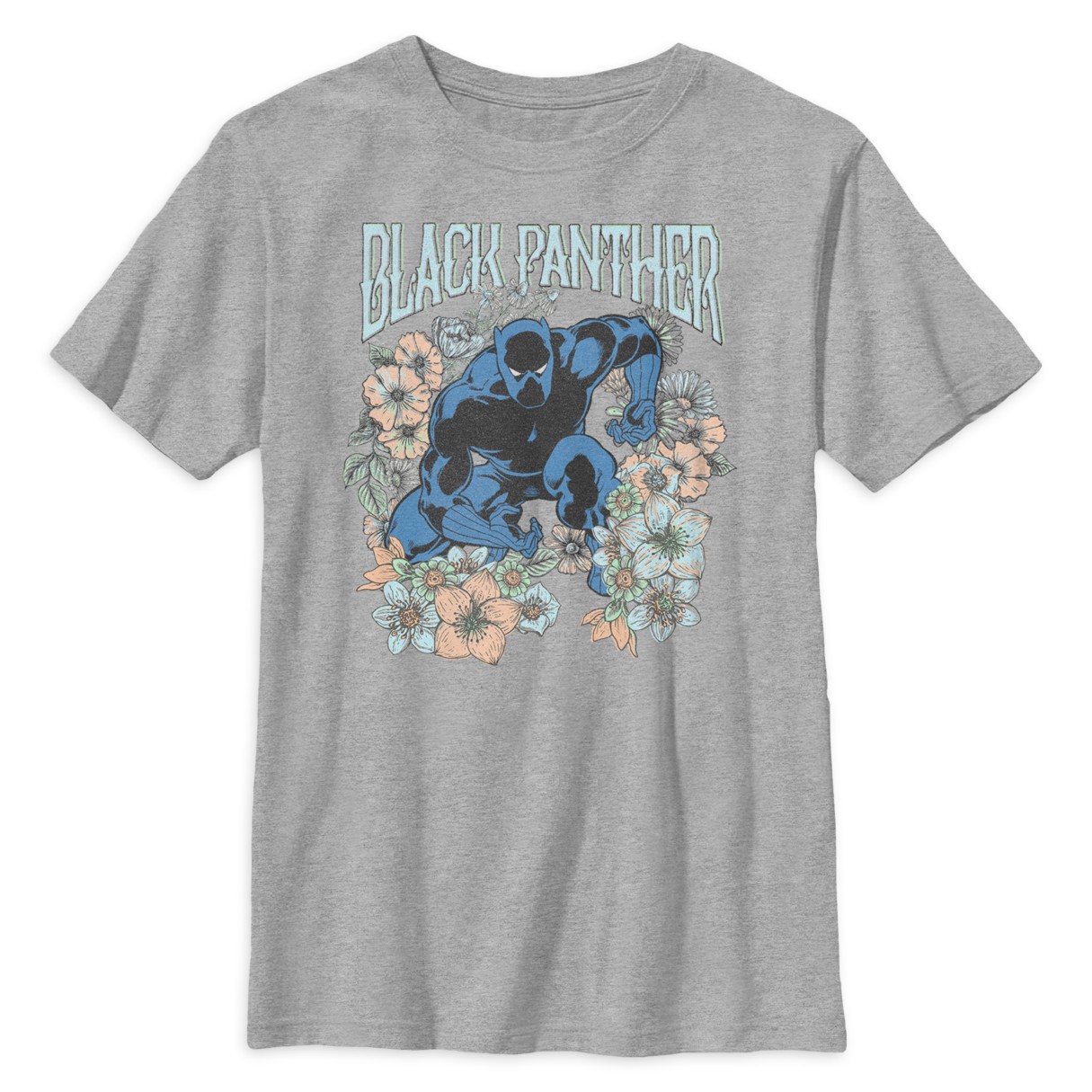 Black Panther Floral T-Shirt for Kids