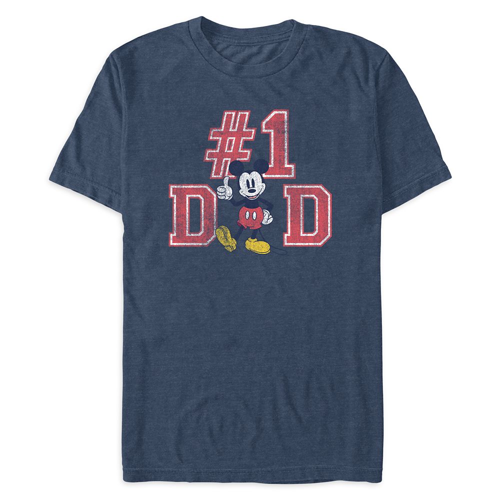 Mickey Mouse ”#1 Dad” Heathered T-Shirt for Men now available online