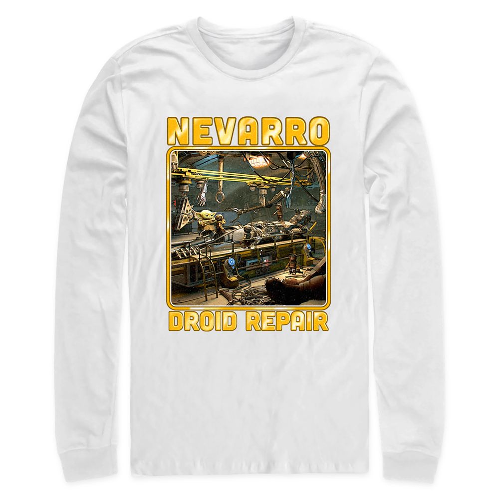 Grogu ''Nevarro Droid Repair'' Long Sleeve T-Shirt for Adults – Star Wars: The Mandalorian