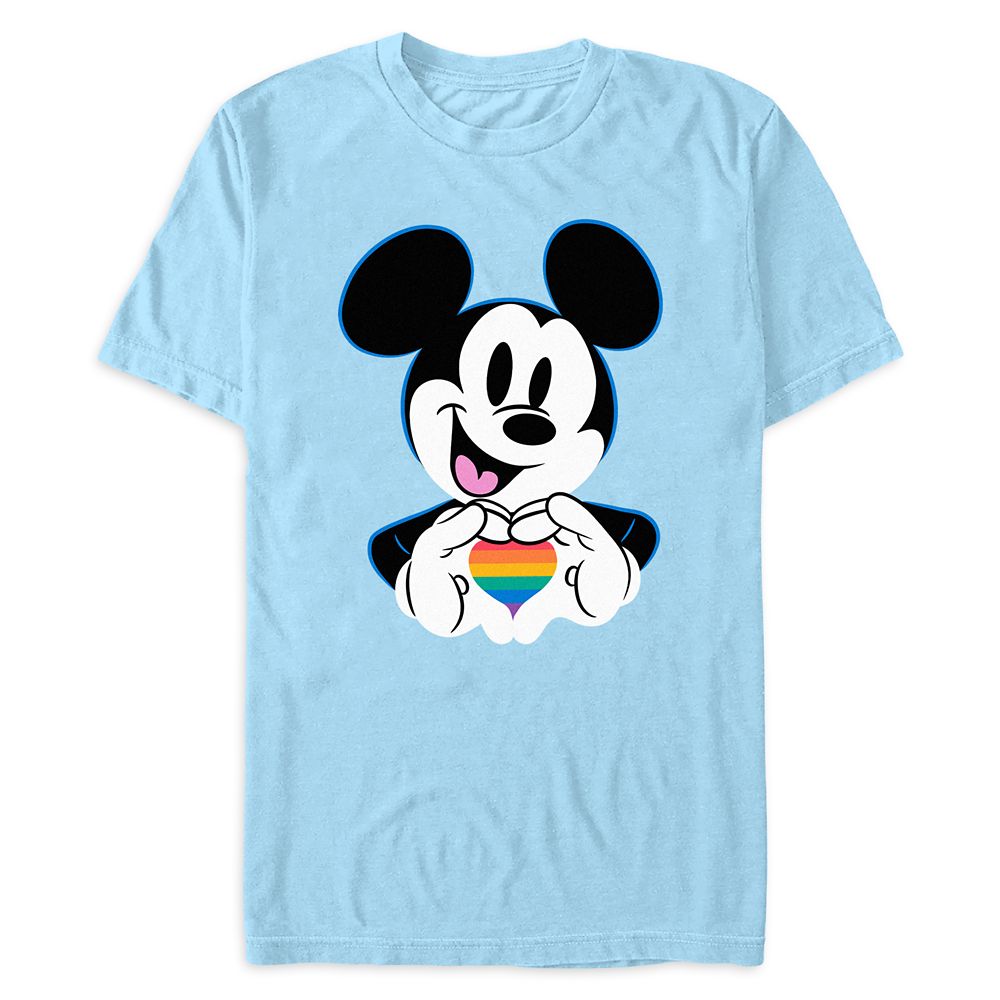 Mickey Mouse Rainbow Heart T-Shirt for Adults  Disney Pride Collection